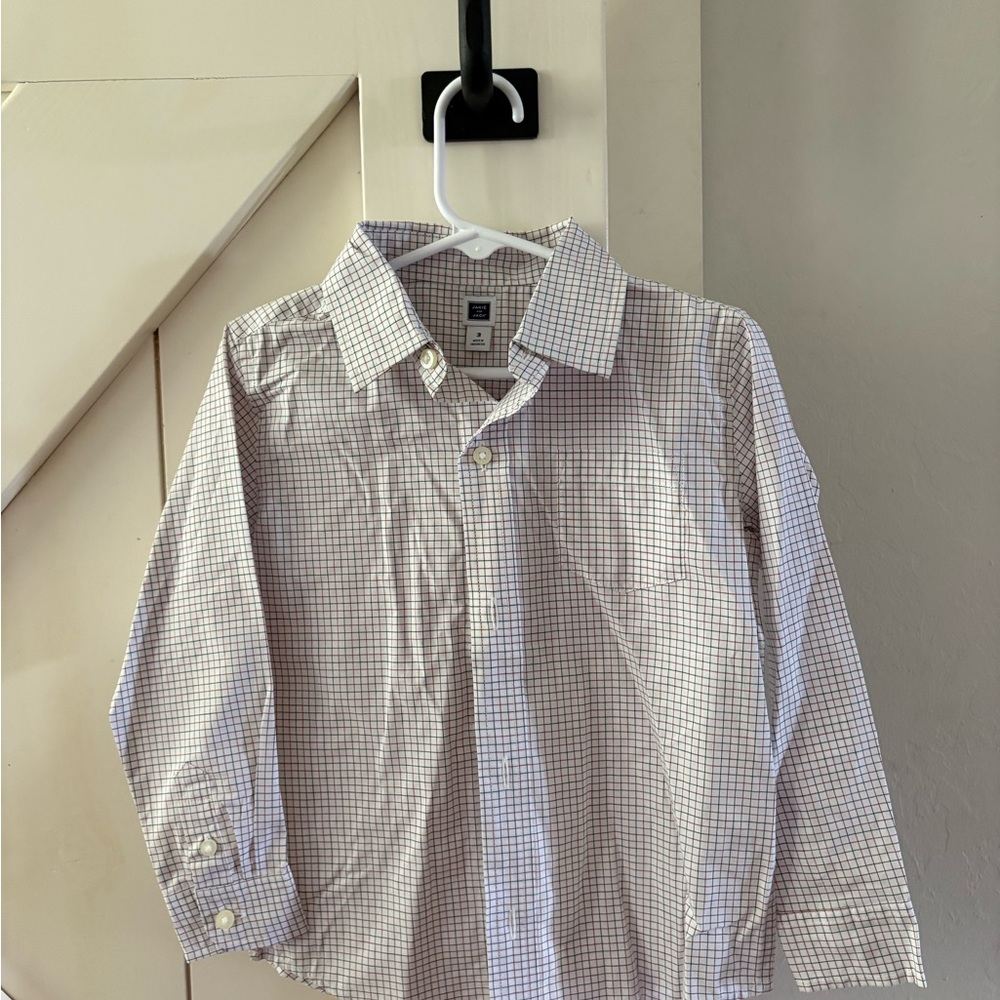 Janie and Jack Red and White Checkered Shirt 3T